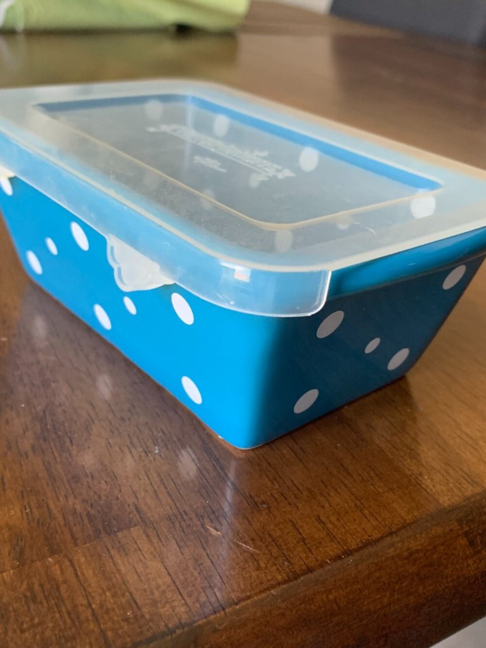 Temp-tations by Tara Blue White Polka Dot Ceramic Mini Loaf Baker Lid 12 oz